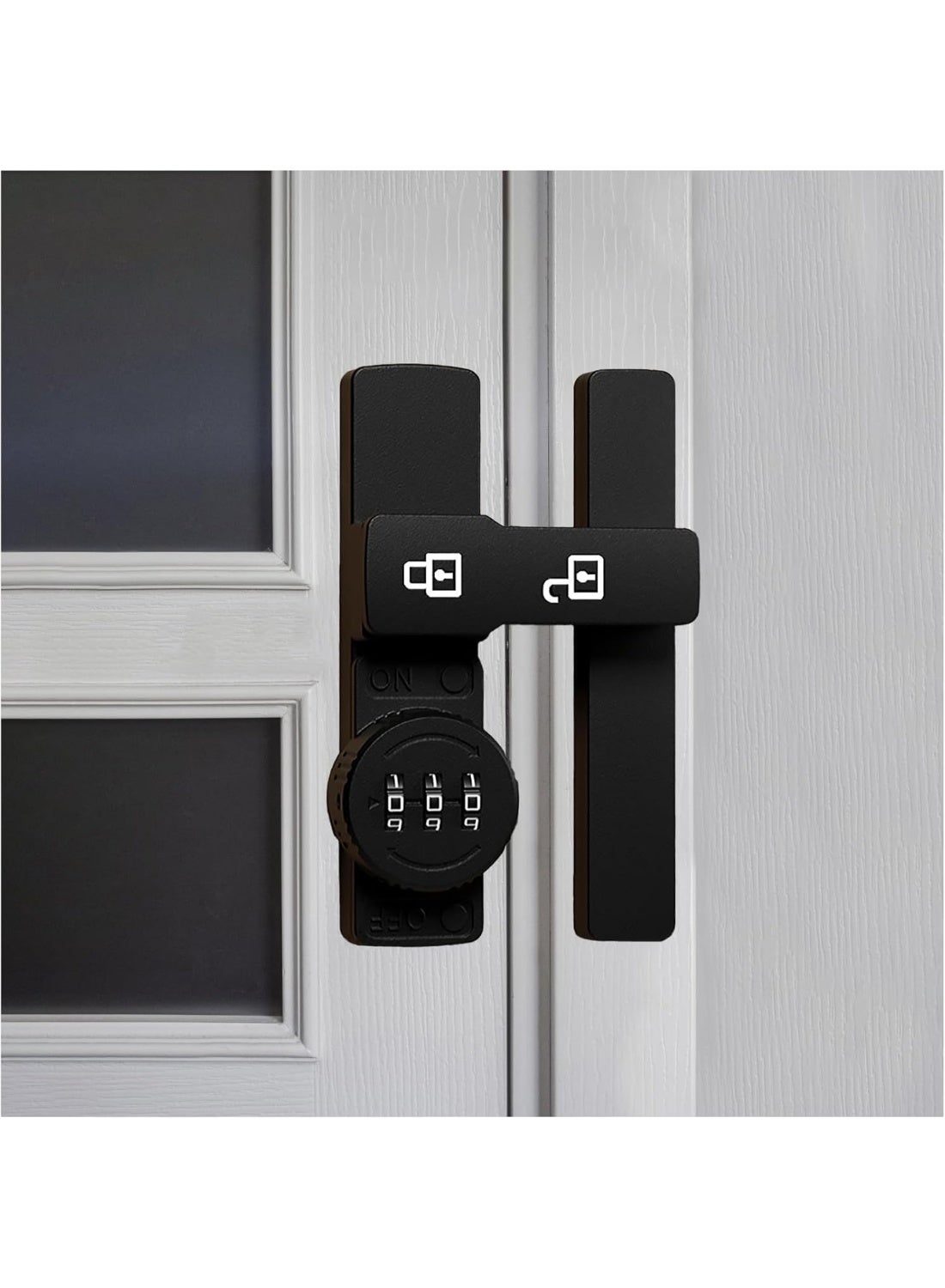 Barn Door Lock, Password Keyboard Compartment Door Lock Suitable for Home School Office Gym Mmechanical Combination Cabinet Storage Cabinet Electronic Toolbox (Black)