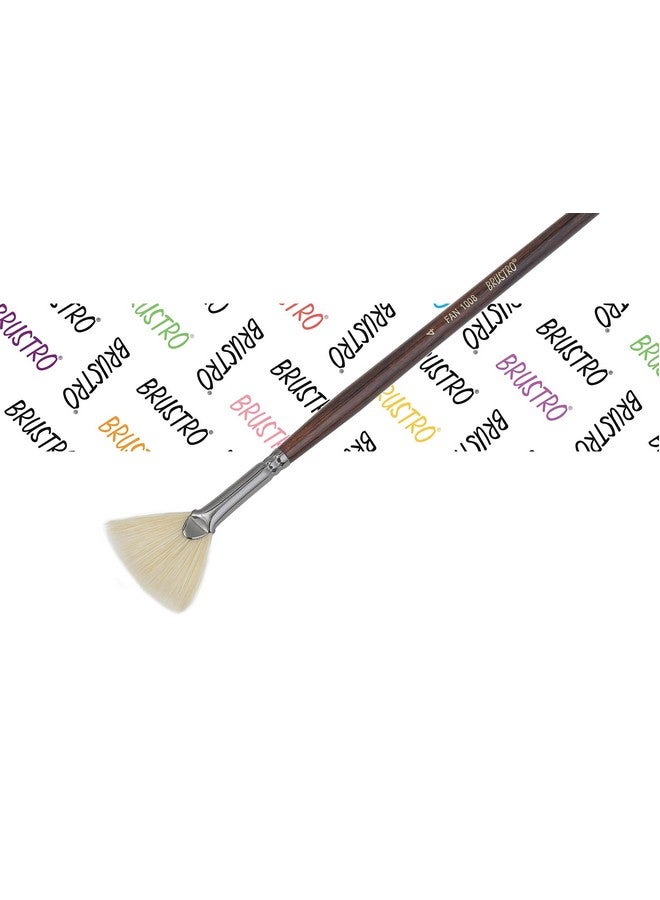 بروسترو فرشاة مروحة بيضاء شعيرات من Brustro Artists سلسلة 1008 - فرشاة رقم 4 (للألوان الزيتية والأكريليك) - Image 1
