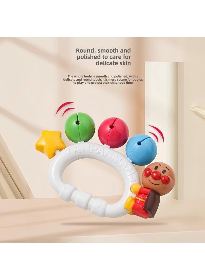Small Sand Hammer Baby Red Bite Rattle Hand Grasping Training Newborns Listening To Black And White Early Education Educational Toys-Color:2 Sand Hammers + Rattle + Pentagonal Bell - Image 4
