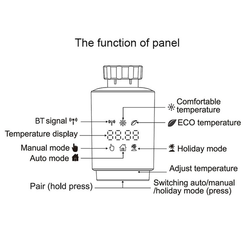Intelligent Temperature Control Valve Portable Radiator Valve Programmable Temperature Controller Household Thermostat Valve Temperature Regulating Valve ZigBee Tuya APP Remote Control (Used with - Image 2