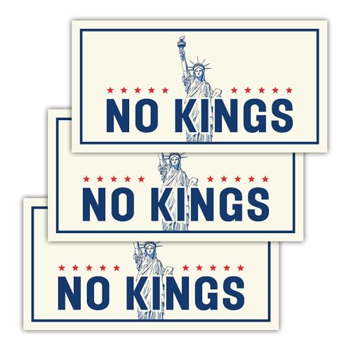 ULTRAVUTT 75x375 3PCS No Kings in America Since 1776 Bumper Sticker Statue of Liberty Bumper Political Sarcastic Sticker for Cars - Image 1