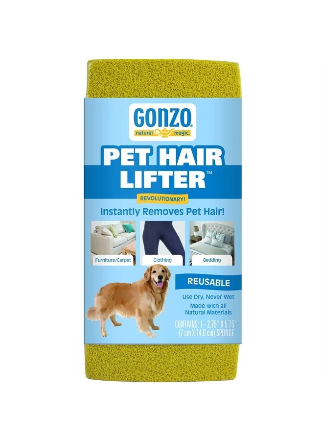 Gonzo Natural Magic Gonzo Pet Hair Lifter - Remove Dog, Cat and Other Pet Hair from Furniture, Carpet, Bedding and Clothing - 1 Sponge - Image 1