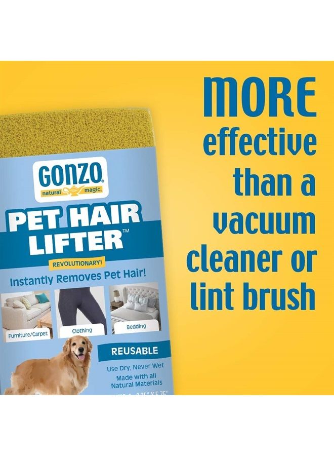 Gonzo Natural Magic Gonzo Pet Hair Lifter - Remove Dog, Cat and Other Pet Hair from Furniture, Carpet, Bedding and Clothing - 1 Sponge - Image 2