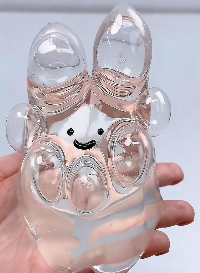 سكويشي قطعتان من لعبة تابا الإسفنجية، لعبة إسفنجية، مجسم أرنب شفاف قابل للتجميع، لعبة إسفنجية ذات ملمس ناعم وأشكال ممتعة، ألعاب حسية لتخفيف التوتر، مناسبة لتزيين المكتب والحقيبة - Image 2