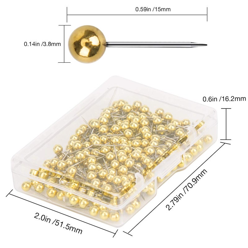AIEX 1000 Pieces Head Map Push Pins Map Push Pins Head Pin Tacks Push Pins for Cork Board, Fabric Marking, 1/8" Round Metal Head - Image 3