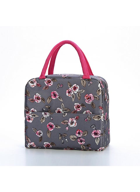 Oxford Fabric Insulated Lunch Bag Large Capacity A2 sonorous Rose