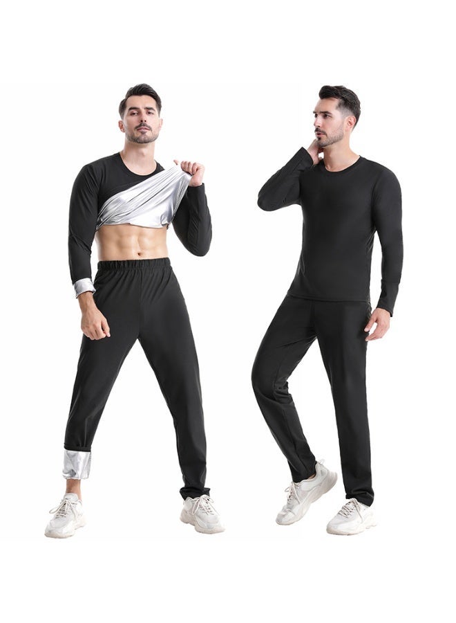 YS Men's Sauna Suit Set - Long Sleeve & Pants for Enhanced Sweat & Weight Loss - Image 2