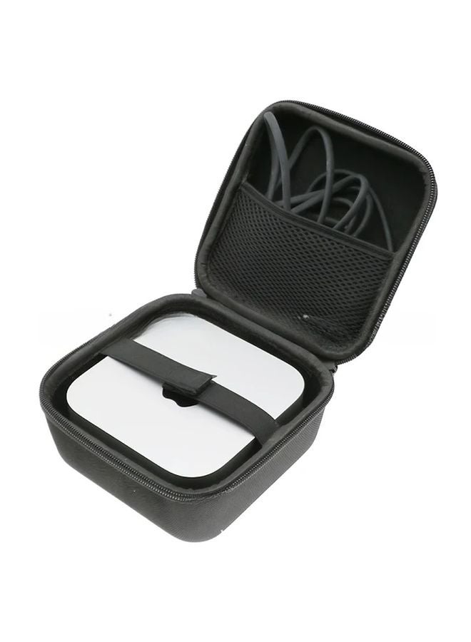 Black Hard Shell Carrying Case for Mac Mini M4 Durable Travel Storage Bag with Zipper and Mesh Pocket Shockproof Portable Organizer for Cables - Image 2