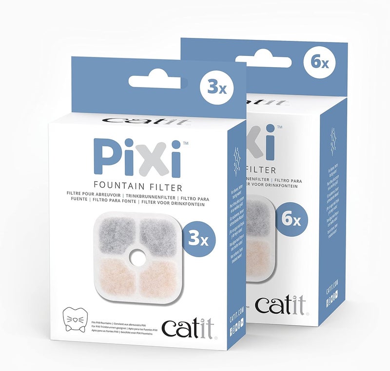 Catit PIXI Cat Drinking Fountain Filter, Replacement Triple Action Water Filter, 3-Pack - Image 5