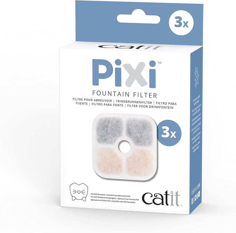 Catit PIXI Cat Drinking Fountain Filter, Replacement Triple Action Water Filter, 3-Pack - Image 1