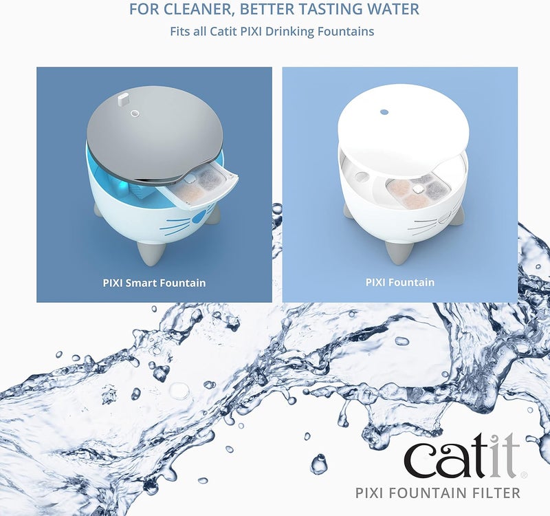 Catit PIXI Cat Drinking Fountain Filter, Replacement Triple Action Water Filter, 3-Pack - Image 2