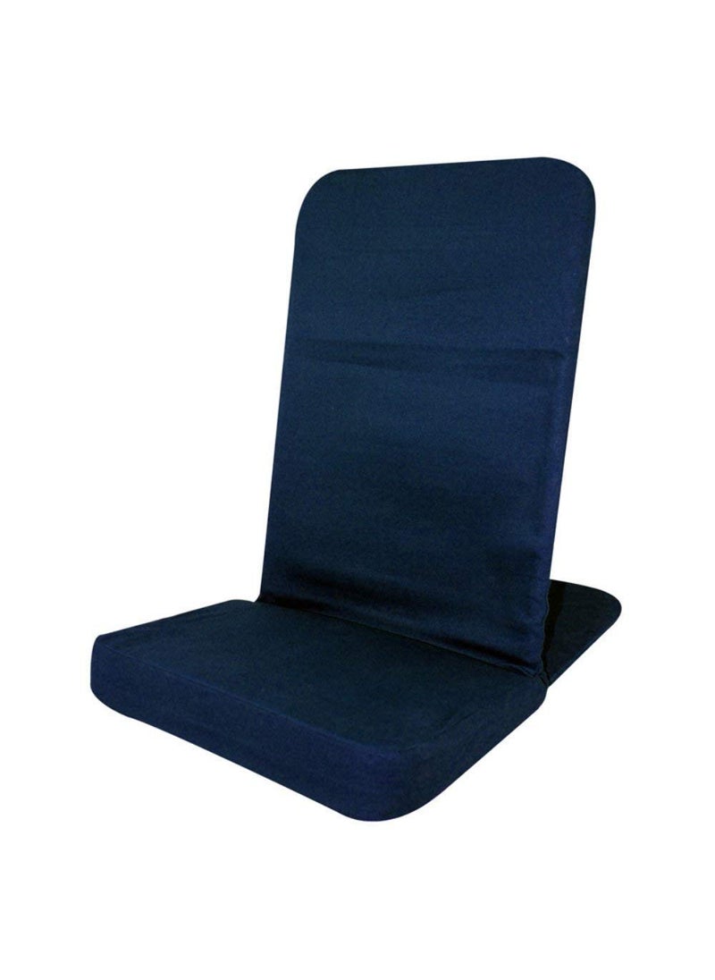relaxus Portable Floor Chair Memory Foam Seat Padded Back Frame Folding Chair Adjustable Angle BackRest 14 W x 22 H x 21 Deep Blue 