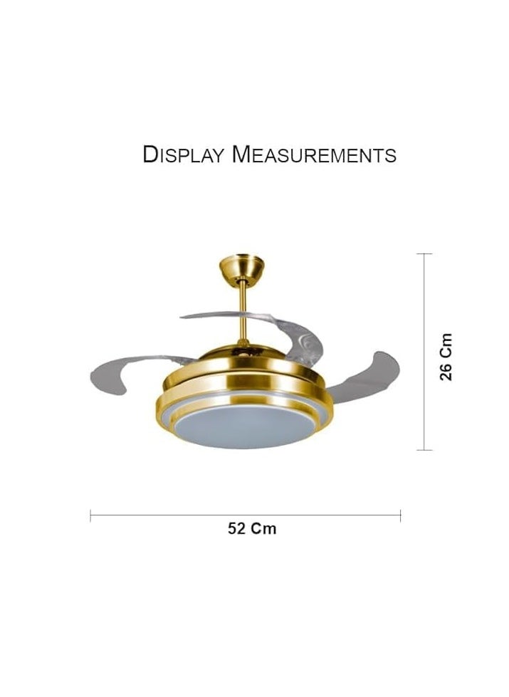 Shard 42 inch Ceiling Fan With Light and Remote Control - 65W Tri Colour Light Adjustable Fan Modern Noiseless Golden Colour Fan Modern Blade Noiseless copper Motor, 3-speed  - Image 3