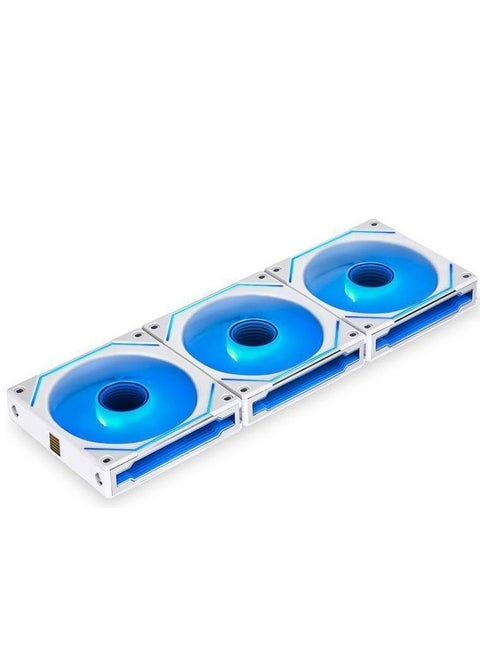 Lian Li SL-Infinity 120 RGB Uni Fan, Infinity Mirror Design, Customizable RGB Lighting, 3x 120mm PWM Fan, 2100 rpm Fan Speed, 61.3 CFM Airflow, Triple Pack with Controller, White | G99.12SLIN3W.00