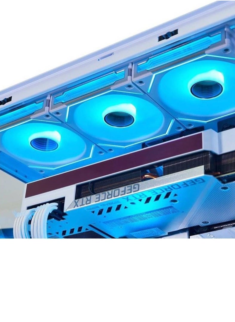 LIAN LI - Lian Li SL-Infinity 120 RGB Uni Fan, Infinity Mirror Design, Customizable RGB Lighting, 3x 120mm PWM Fan, 2100 rpm Fan Speed, 61.3 CFM Airflow, Triple Pack with Controller, White | G99.12SLIN3W.00 - Image 1