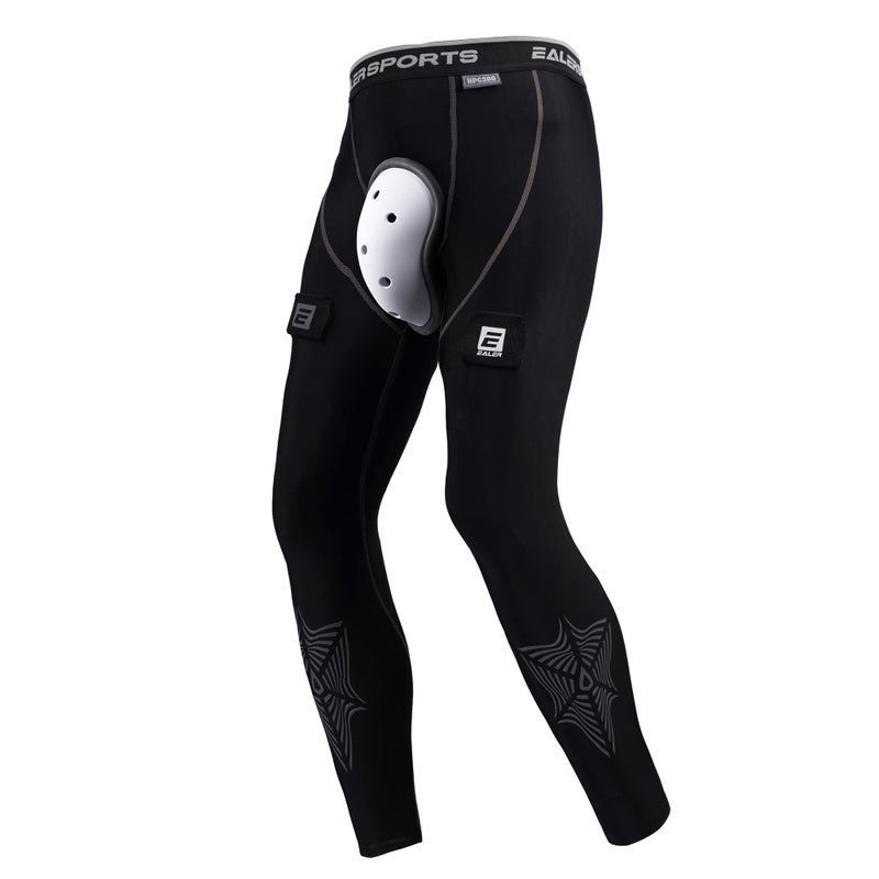 EALER HPC200 Compression Hockey Pants with Athletic Cup Sock Tabs Hockey Jock for Men Boys