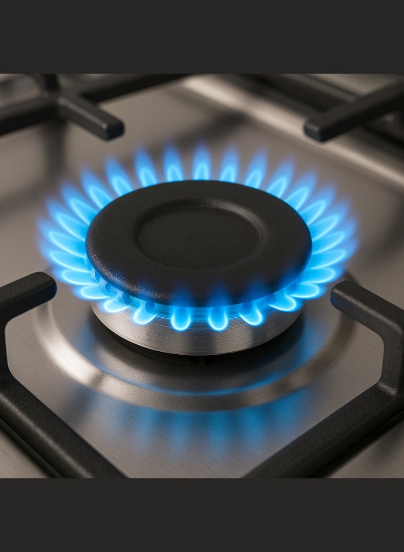 Simfer SMF6062GCL Stainless Steel Gas Cooker – 60 x 55 cm Free Standing Kitchen Range with 4 High-Efficiency Gas Burners, Spacious Gas Oven with Grill, Auto-Ignition, Tempered Glass Lid, Easy-Clean Enamel Interior, Compact & Durable Design – Silver - Image 4