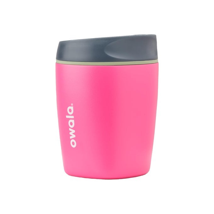 Owala SMOOTHSIP INSULATED STAINLESS STEEL COFFEE TUMBLER REUSABLE ICED COFFEE CUP HOT COFFEE TRAVEL MUG BPA FREE PERFECT FOR CAPPUCCINO 10 OZ PINK WATERMELON BREEZE