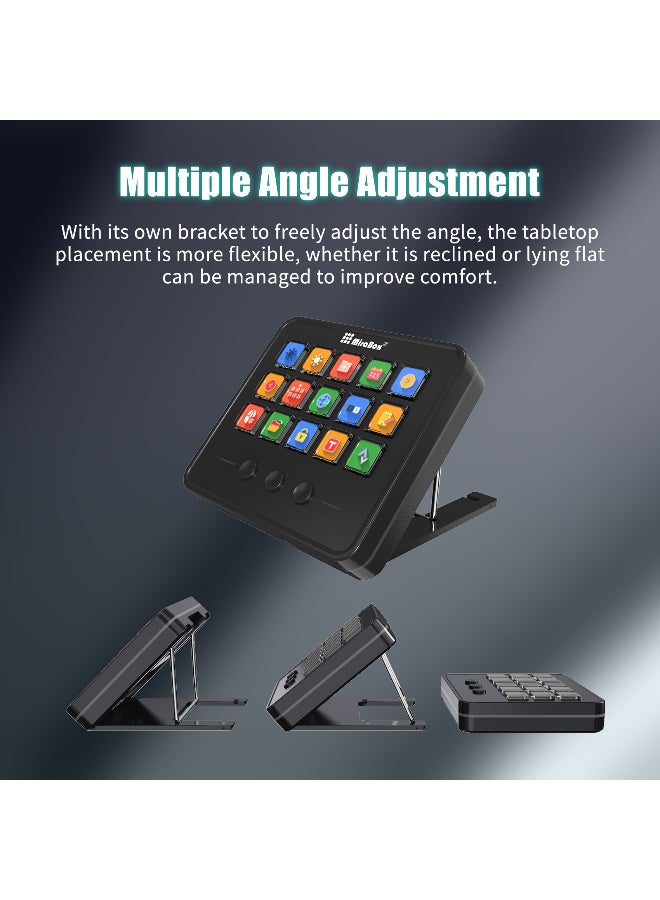 Mirabox Visual Custom Keyboard – Streamdeck with 15 LCD Keys + 3 Buttons, Smart Console with Icon Editing, Multi-Angle Stand, Easy Setup, 200+ Plugins, Portable Visual Control Panel for Streamers - Image 5
