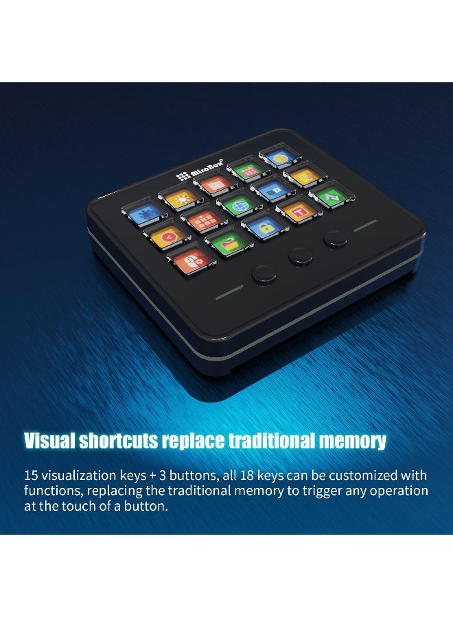 Mirabox Visual Custom Keyboard – Streamdeck with 15 LCD Keys + 3 Buttons, Smart Console with Icon Editing, Multi-Angle Stand, Easy Setup, 200+ Plugins, Portable Visual Control Panel for Streamers - Image 4