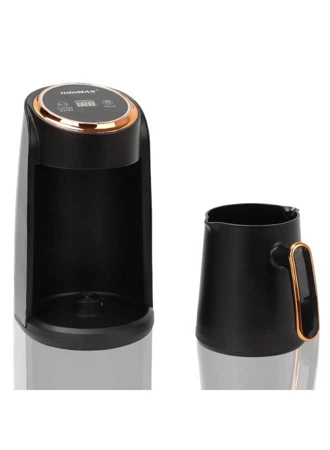 "ماكينة قهوة تركية أوتوماتيكية، جهاز القهوة التركية، الة قهوة تركي – 600 واط، سعة 300 مل، مع مؤشر ضوئي و صوتي، وحماية من الغليان الجاف | أجهزة مطبخ - أسود " - Image 4
