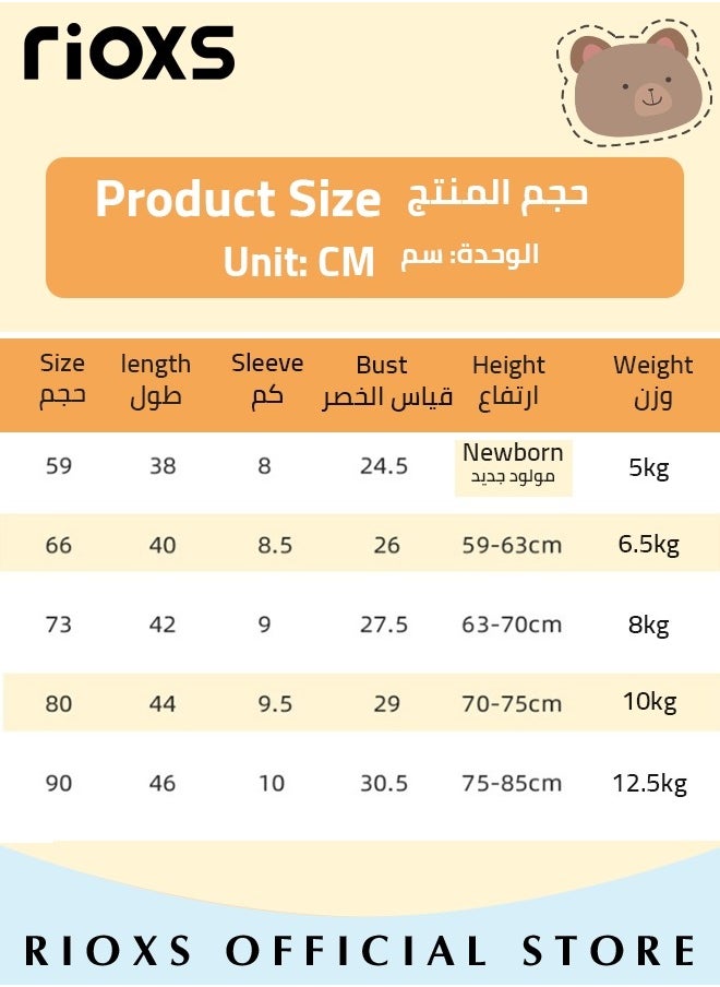 RIOXS - Baby Boys Girls Onepiece Romper Sets 5pcs Summer Baby Bodysuit Half Sleeves Romper Sleep Suit Sets for Baby Made from Lightweight Breathable and Soft Cotton Fabric - Image 1