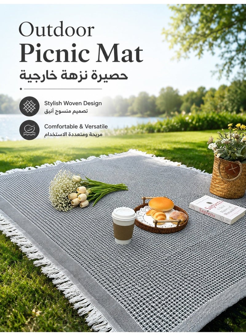 Extra large picnic blanket | Outdoor use | Suitable for 4-6 adults | Thickened cotton and linen, sandproof and moisture-proof | Machine washable portable outdoor mat | Camping | Lawn | Park, etc. | Cute and creative couple gifts | Wedding registration gift | Suitable for camping | Park | Beach | 90 cm × 180 cm - Image 2