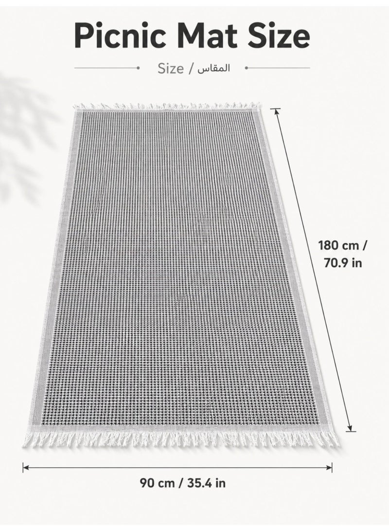 Extra large picnic blanket | Outdoor use | Suitable for 4-6 adults | Thickened cotton and linen, sandproof and moisture-proof | Machine washable portable outdoor mat | Camping | Lawn | Park, etc. | Cute and creative couple gifts | Wedding registration gift | Suitable for camping | Park | Beach | 90 cm × 180 cm - Image 5