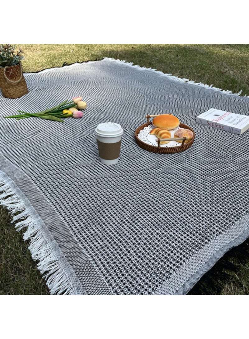 Extra large picnic blanket | Outdoor use | Suitable for 4-6 adults | Thickened cotton and linen, sandproof and moisture-proof | Machine washable portable outdoor mat | Camping | Lawn | Park, etc. | Cute and creative couple gifts | Wedding registration gift | Suitable for camping | Park | Beach | 90 cm × 180 cm - Image 1