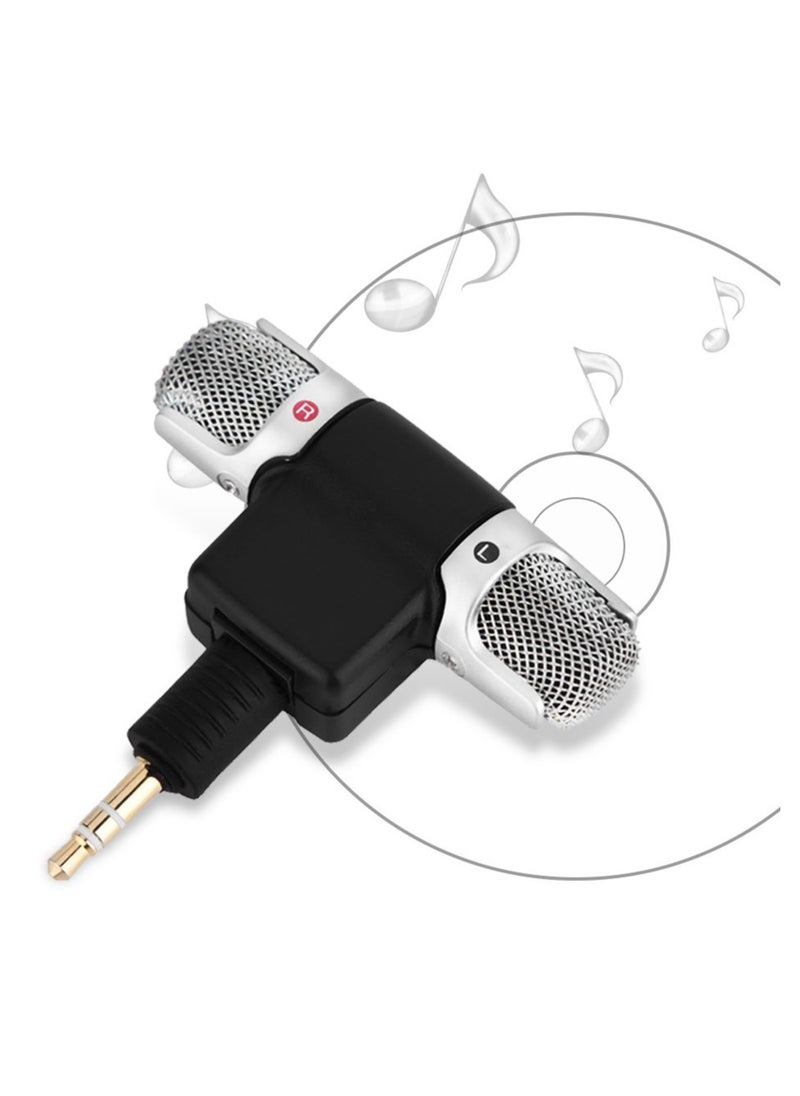 Excefore - Mini Stereo Condenser Microphone, Omnidirectional Condenser Microphone with 3.5mm Gold-plating Plug Jack for PC Laptop MD Camera - Image 1