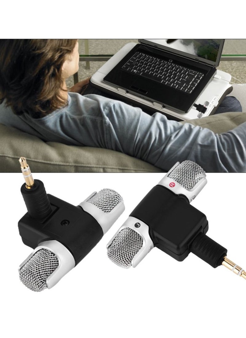 Excefore - Mini Stereo Condenser Microphone, Omnidirectional Condenser Microphone with 3.5mm Gold-plating Plug Jack for PC Laptop MD Camera - Image 1