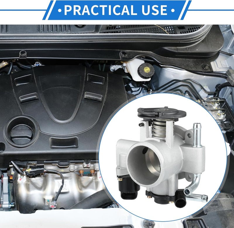 VekAuto Throttle Body Assembly for Chevrolet Aveo 1.6L L4 - Gas 2004-2005, 53.5mm Aluminum Alloy - Image 2
