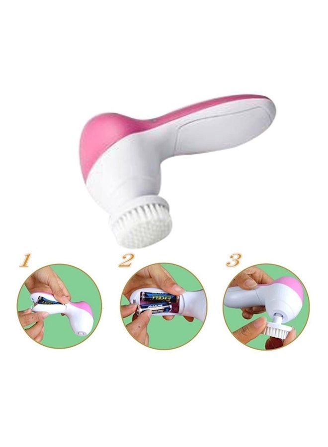إسكدنيا فرشاة إلكترونية لتدليك الوجه 5 في 1 أبيض/ وردي 144جرام - Image 3