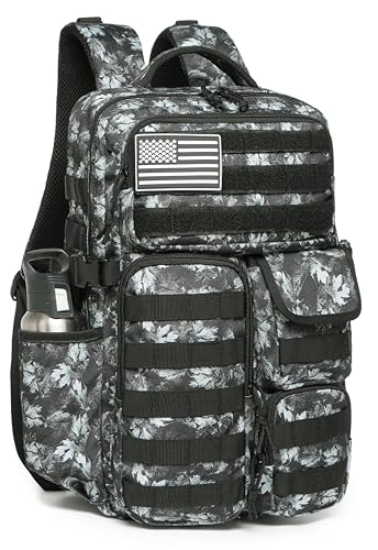 Wotony Tactical Backpack Military waterproof backpack with multiple pockets and tactical gear for the outdoors Gray Maple Leaf 25L - Image 1