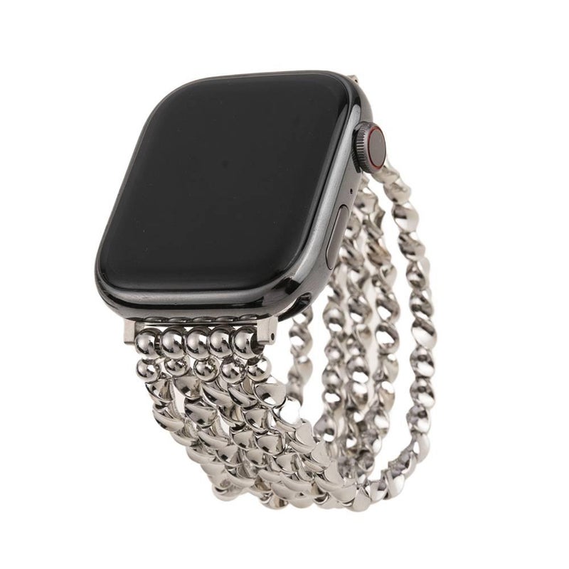 سوار ساعة ذكية سوار راتنج متوافق مع Apple Watch بملاءمة قابلة للتعديل وحزام بديل للاستخدام اليومي باللون أبيض قابل للتعديل باللون الأبيض - Image 3