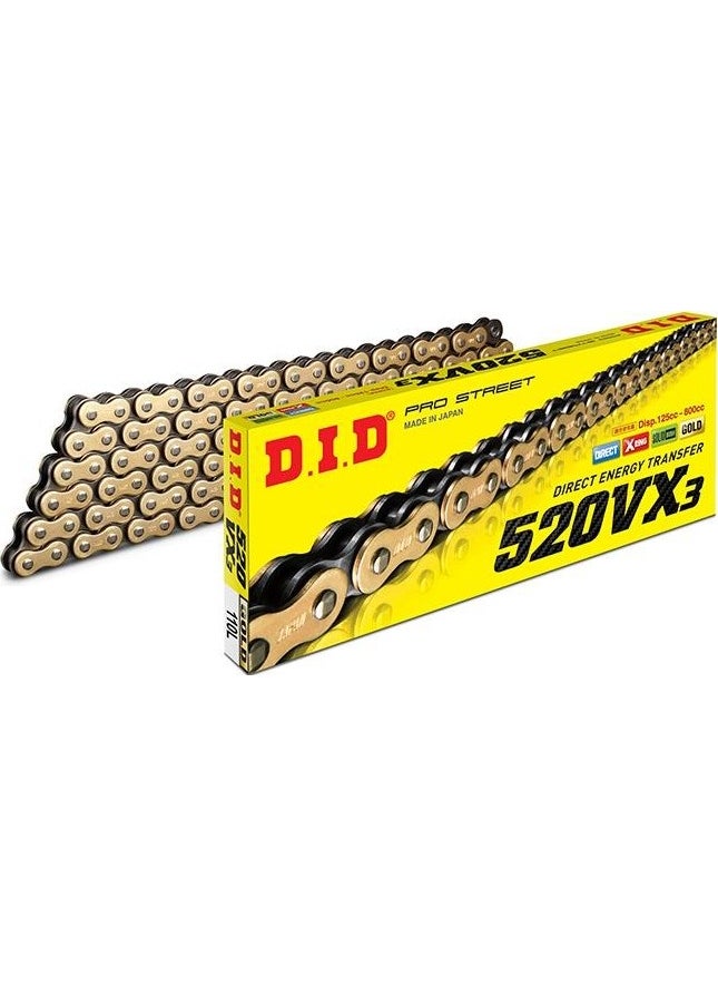 DID - Honda Cbr 500R (2014-2018) 520-112 Link Vx3 X-Ring Chain (Gold Color) - Image 1