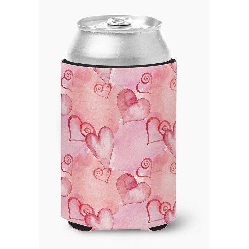 Caroline's Treasures ""Caroline's Treasures Watercolor Red Hearts Decorative Can Hugger  Multicolor"" 