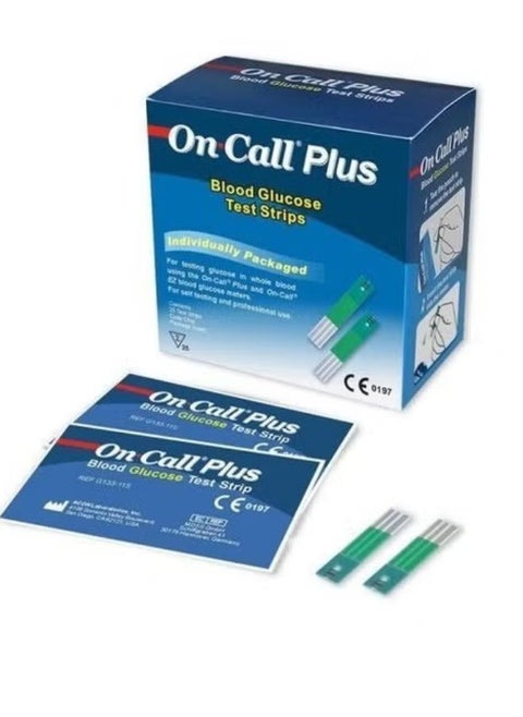 On Call Plus Blood Glucose Test Strips – 50 Strips for Accurate and Fast Results No Coding Required – Instant Readings in Seconds – Compatible with On Call Plus Device Sealed Packaging to Maintain Strip Quality – Ideal for Home & Clinical Use