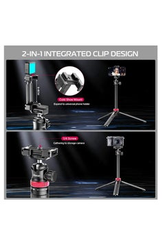 Ulanzi ULANZI MT 44 Portable Tripod Handheld w Ball Head Extendable Phone Camera Tripod W Cold Shoe Travel Compact Lightweight Tripod For iPhone Smartphone Sony Canon Nikon Small Cameras  - Image 5