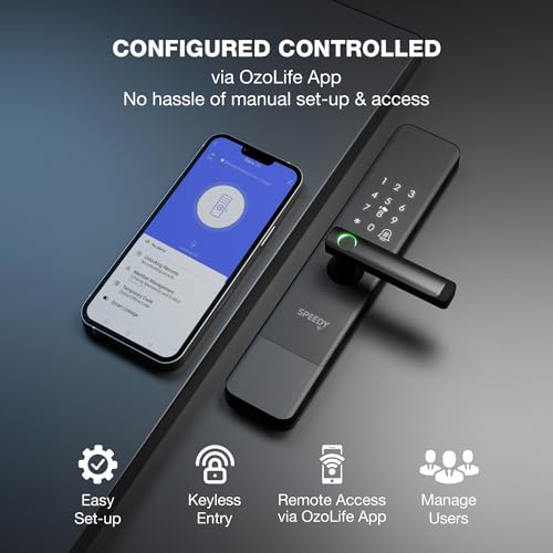 Speedy Atom 11 WiFi Enabled Smart Door Lock for Main Door | Biometric, 2 Emergency Keys | 2-Year Warranty & Free Installation by Brand | Door Thickness Should be Between: 35-80mm - Image 2
