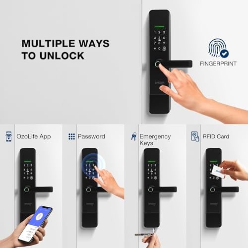 Speedy Atom 11 WiFi Enabled Smart Door Lock for Main Door | Biometric, 2 Emergency Keys | 2-Year Warranty & Free Installation by Brand | Door Thickness Should be Between: 35-80mm - Image 3