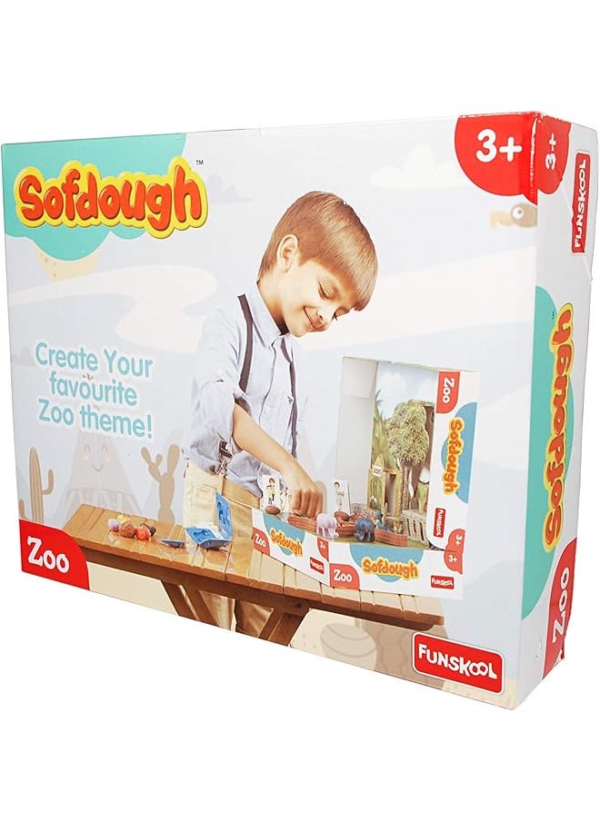 Funskool - Sofdough Zoo Play Dough With 2D And 3D Molds And Colorful Dough - Image 1