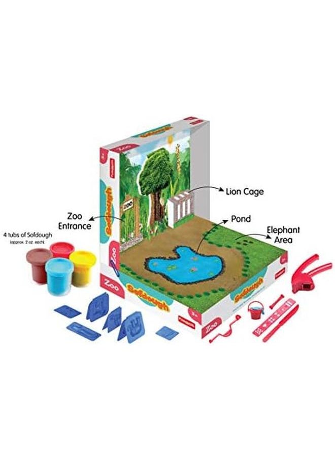Funskool - Sofdough Zoo Play Dough With 2D And 3D Molds And Colorful Dough - Image 1