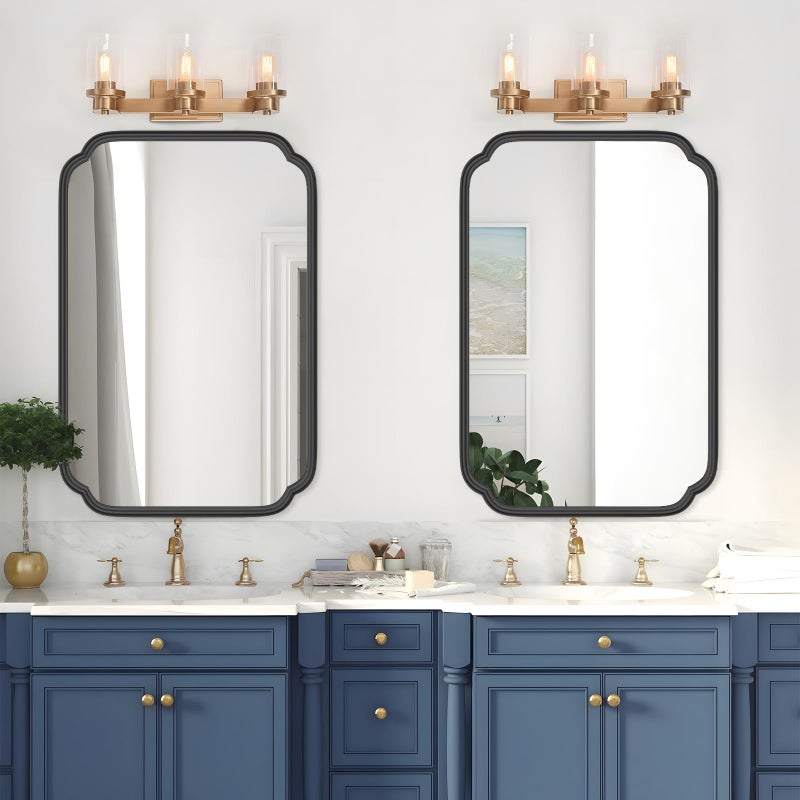 Ferytange Black Bathroom Mirror for Over Sink 20" x 30" Modern Rounded Rectangle Bathroom Vanity Mirror with Metal Framed Wall Mounted Decorative Mirror (Horizontal/Vertical) - Image 2