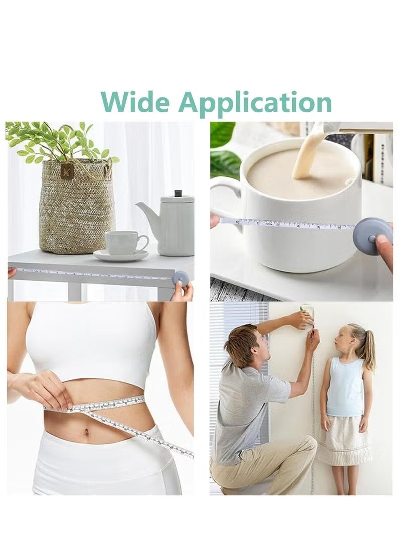 Mini Retractable Tape Measure(3 Packs) , Flexible, Pocket Size, Dual Sided, 150CM Tailor Measuring Tapes for Body Measurement Weight Loss Cloth Knitting Craft - Image 5