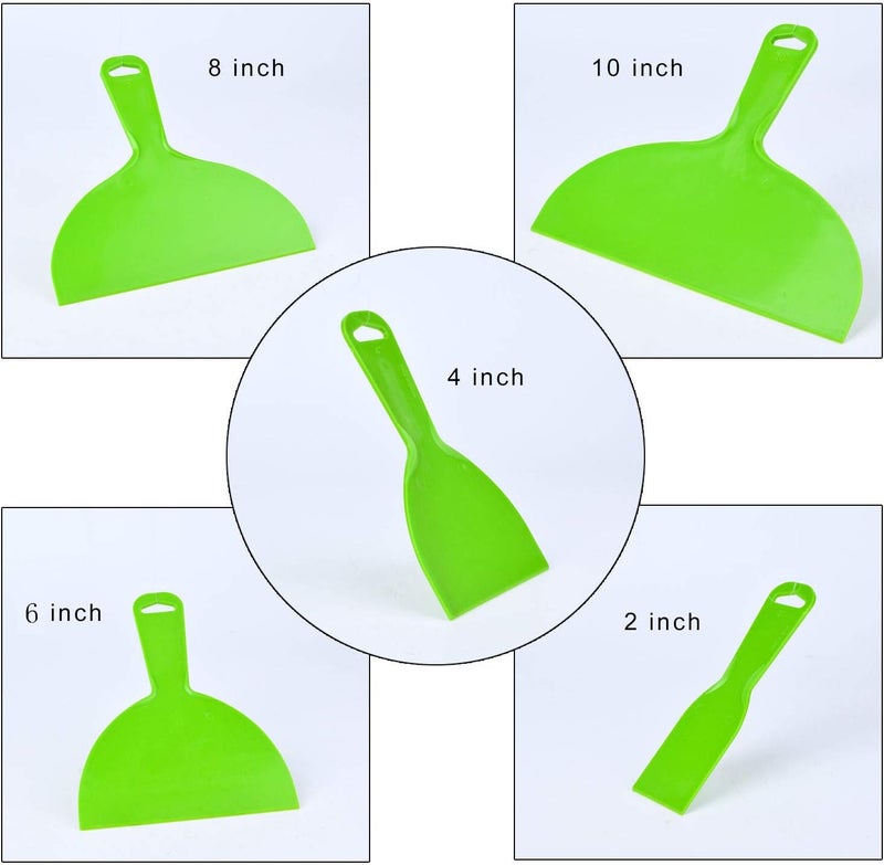 ZYOUNG 5 Pcs Putty Knife, Large Size Pack, Flexible Plastic Paint Scraper Tool for Spackling, Wallpaper Scraper Plastic, Spatula Scraper, Spackle Tools - Image 2