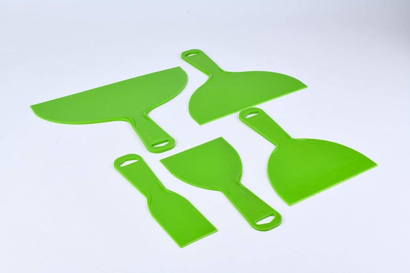 ZYOUNG 5 Pcs Putty Knife, Large Size Pack, Flexible Plastic Paint Scraper Tool for Spackling, Wallpaper Scraper Plastic, Spatula Scraper, Spackle Tools - Image 3