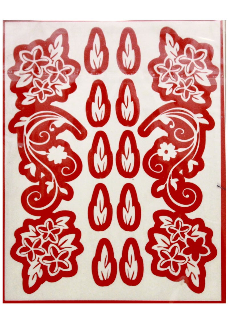 Amina HENNA STICKER OR STENCILS FOR BOTH HANDS COMMON SIZE MODEL EVRG 1 WITH HENNA CONE  - Image 2