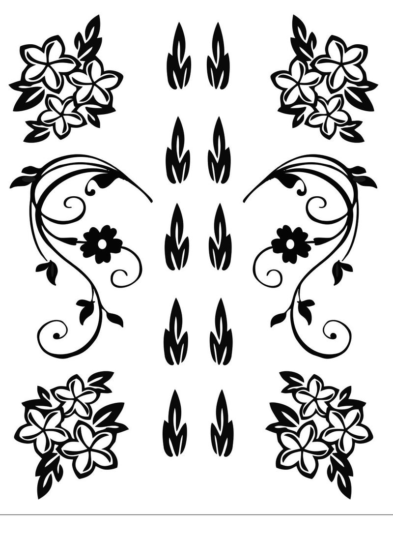 Amina HENNA STICKER OR STENCILS FOR BOTH HANDS COMMON SIZE MODEL EVRG 1 WITH HENNA CONE  - Image 4