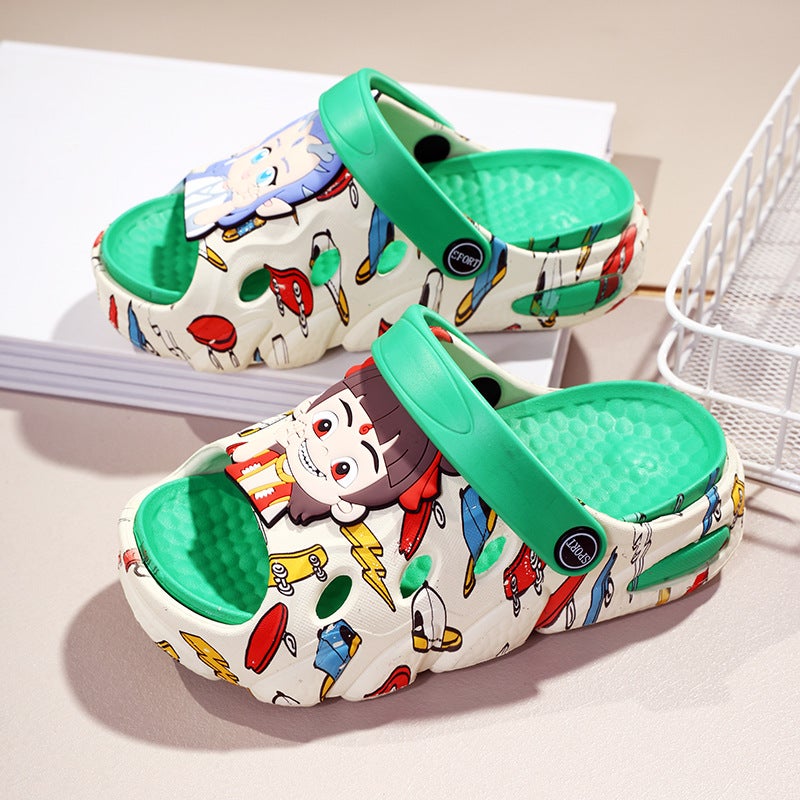 New Popular Cartoon Nezha Versatile Slippers For Boys And Girls, Fashionable Double Soft-Soled Non-Slip Sandals, Baby Boy Sandals - Image 1